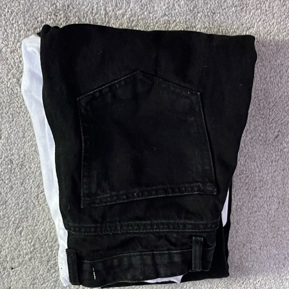 NastyGal black and white split jeans - Picture 3 of 3